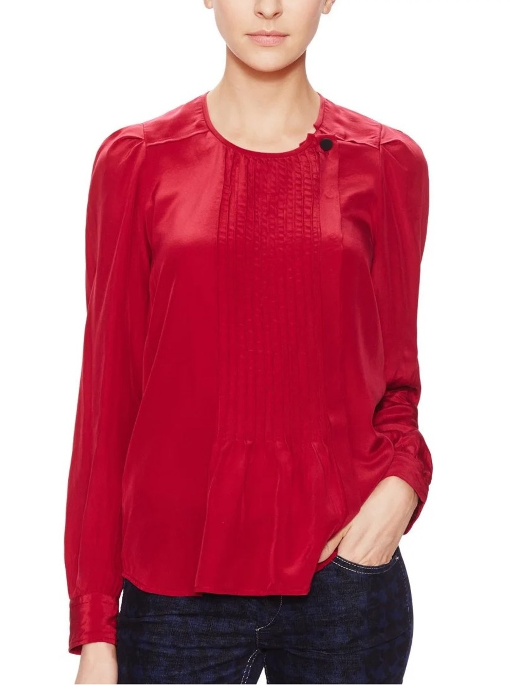 Isabel Marant Sanders Pintucked Silk Blouse